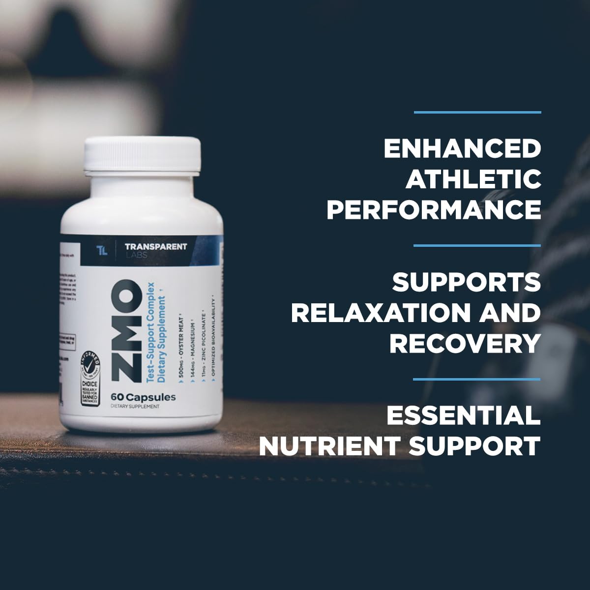 Transparent Labs ZMO Muscle Builder for Men & Women with Zinc, Magnesium Glycinate, & Oyster Powder for Muscle Recovery Capsule 60 Count