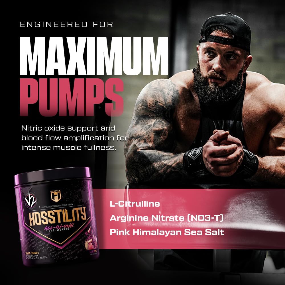 HOSSTILE Hosstility V2 Pre-Workout Powder, 21.3 oz