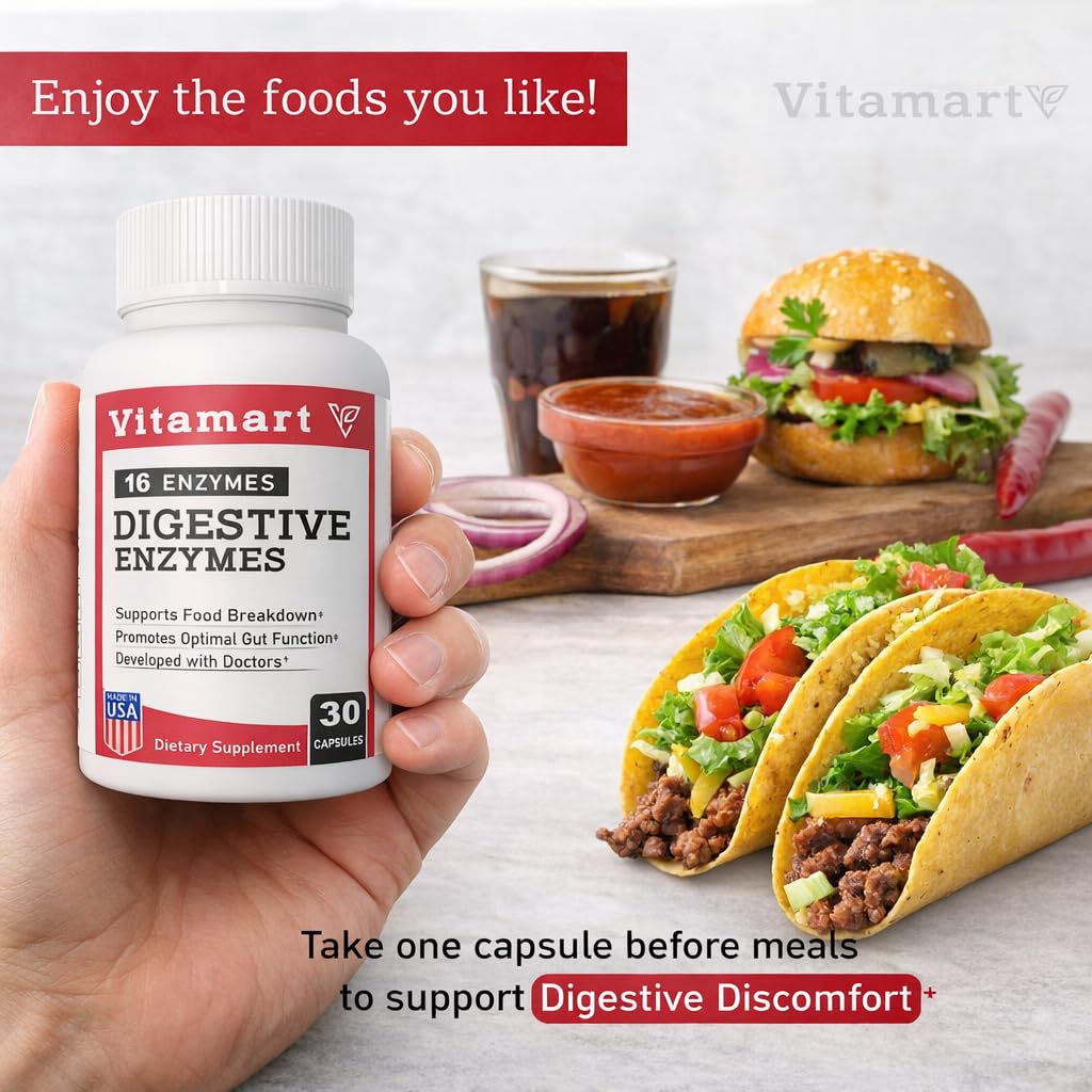 Vitamart Digestive Enzymes for Women & Men 30 Capsules