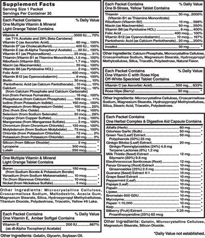 Nature's Blend Premium Packets 53 Vitamins Minerals and Herbs Powder, 30 Packets