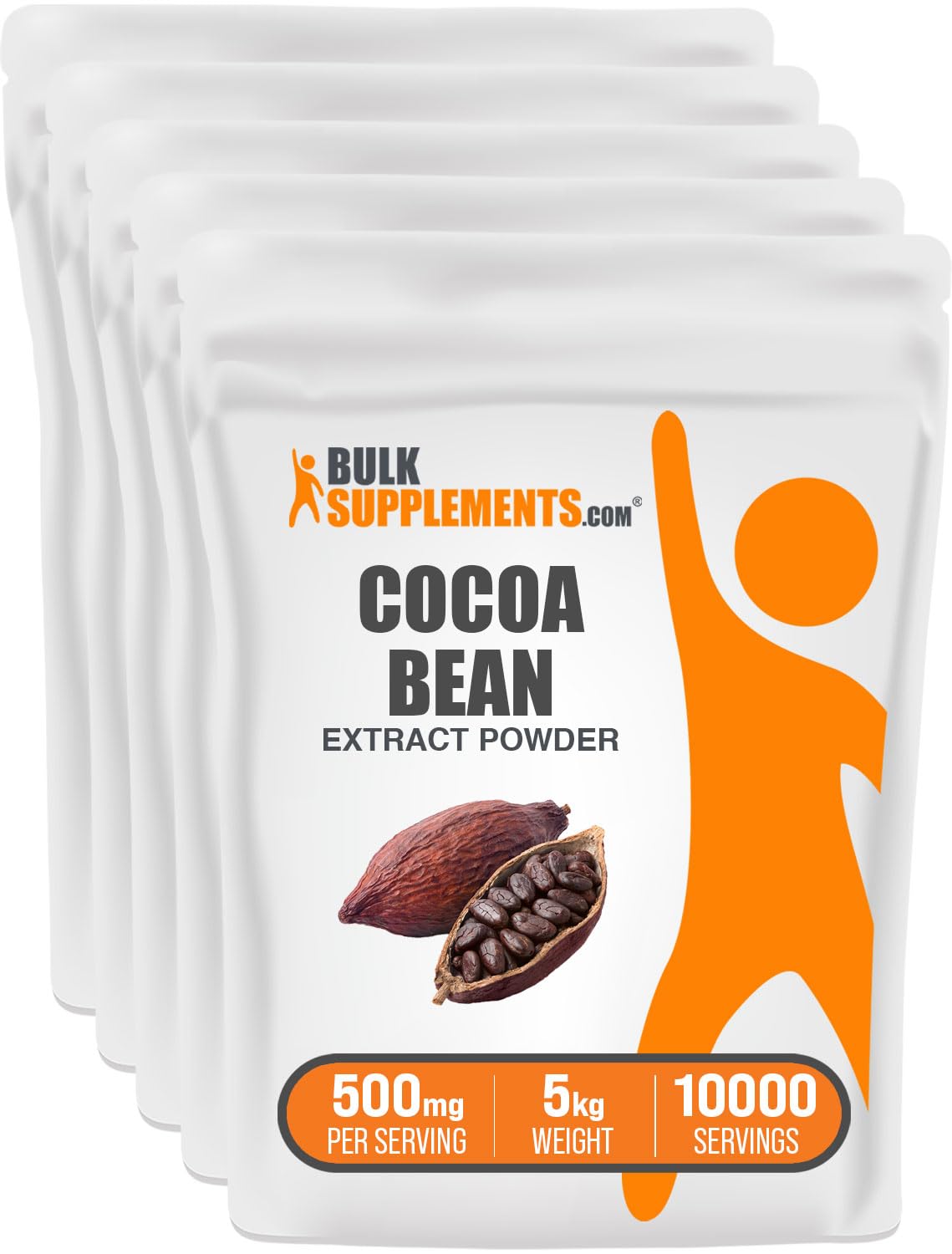 BulkSupplements Cocoa Bean Extract Powder Pack of 5