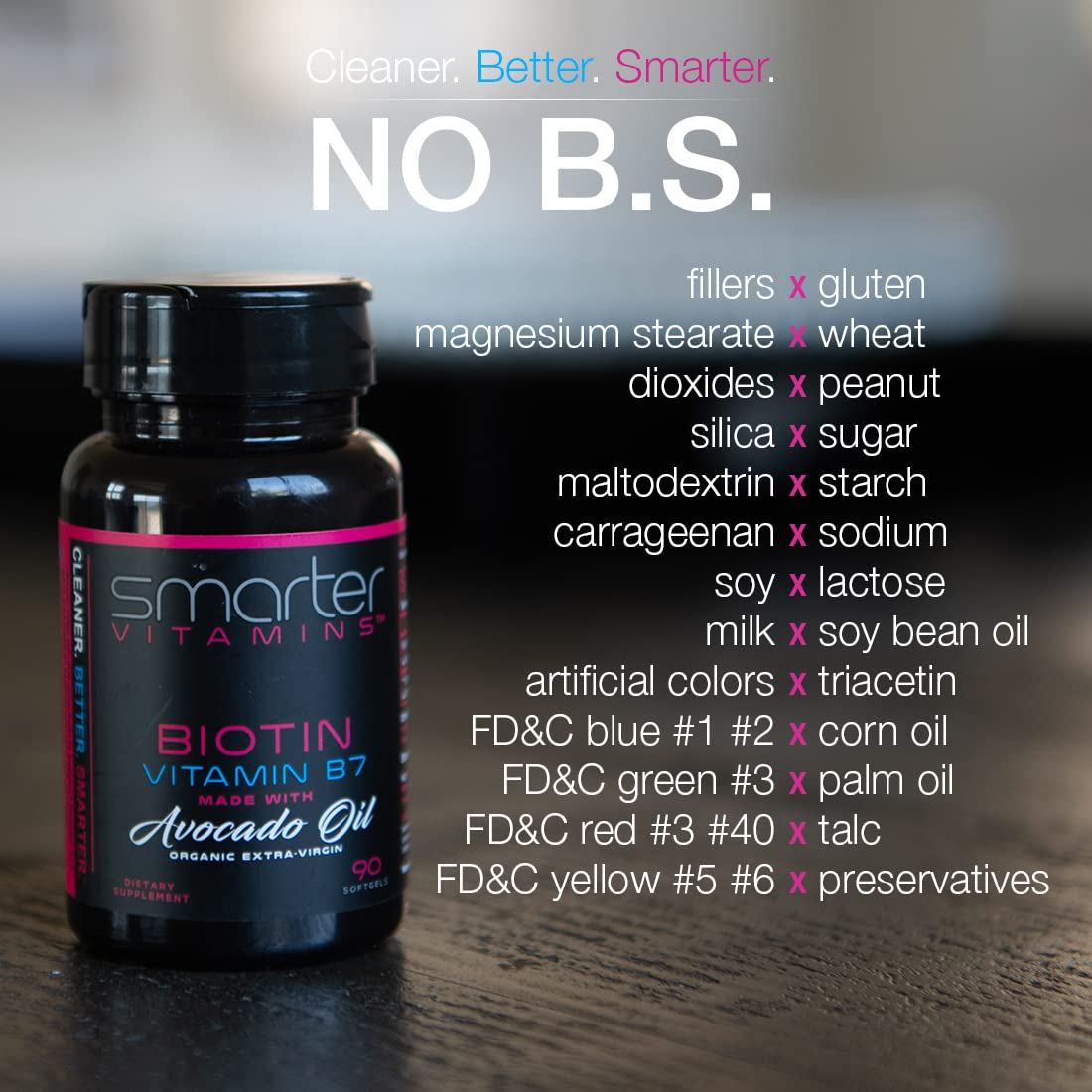 SmarterVitamins Biotin 5000mcg Vitamin B7 Non-GMO Avocado Oil Softgels 180