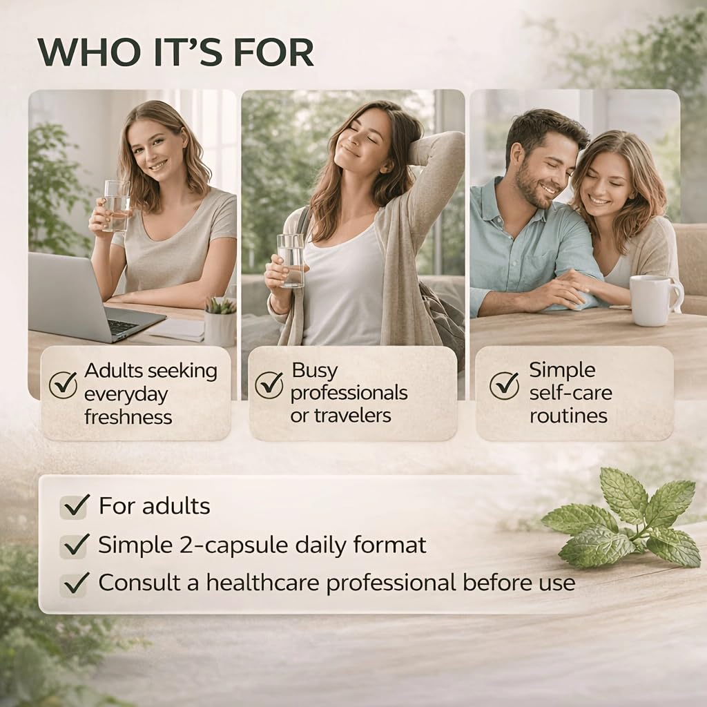 LOMSIR Whole Body Deodorizing Supplement with Chlorophyll Complex Vitamins for Women and Men Capsules, 60 Count