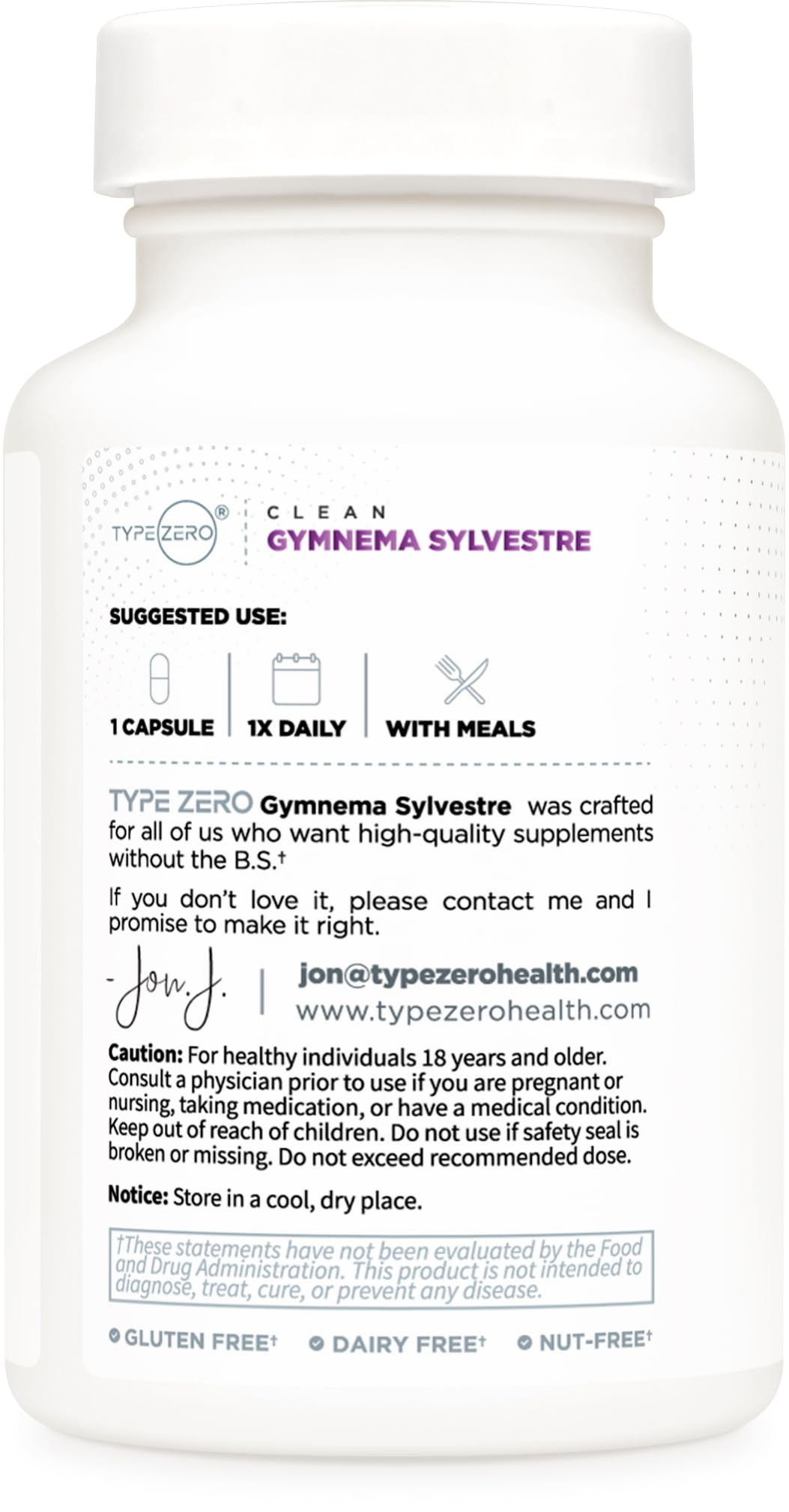 Type Zero Gymnema Sylvestre Extract 120 Capsules, Non-GMO, Gluten Free