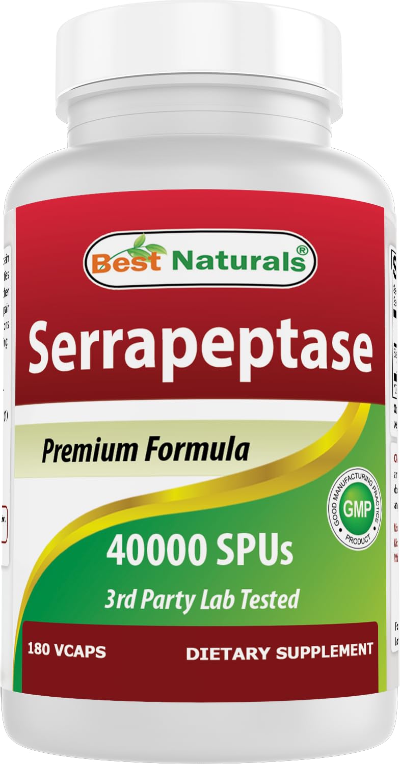 Best Naturals Serrapeptase 40000 SPUs Capsule, 180 Capsules