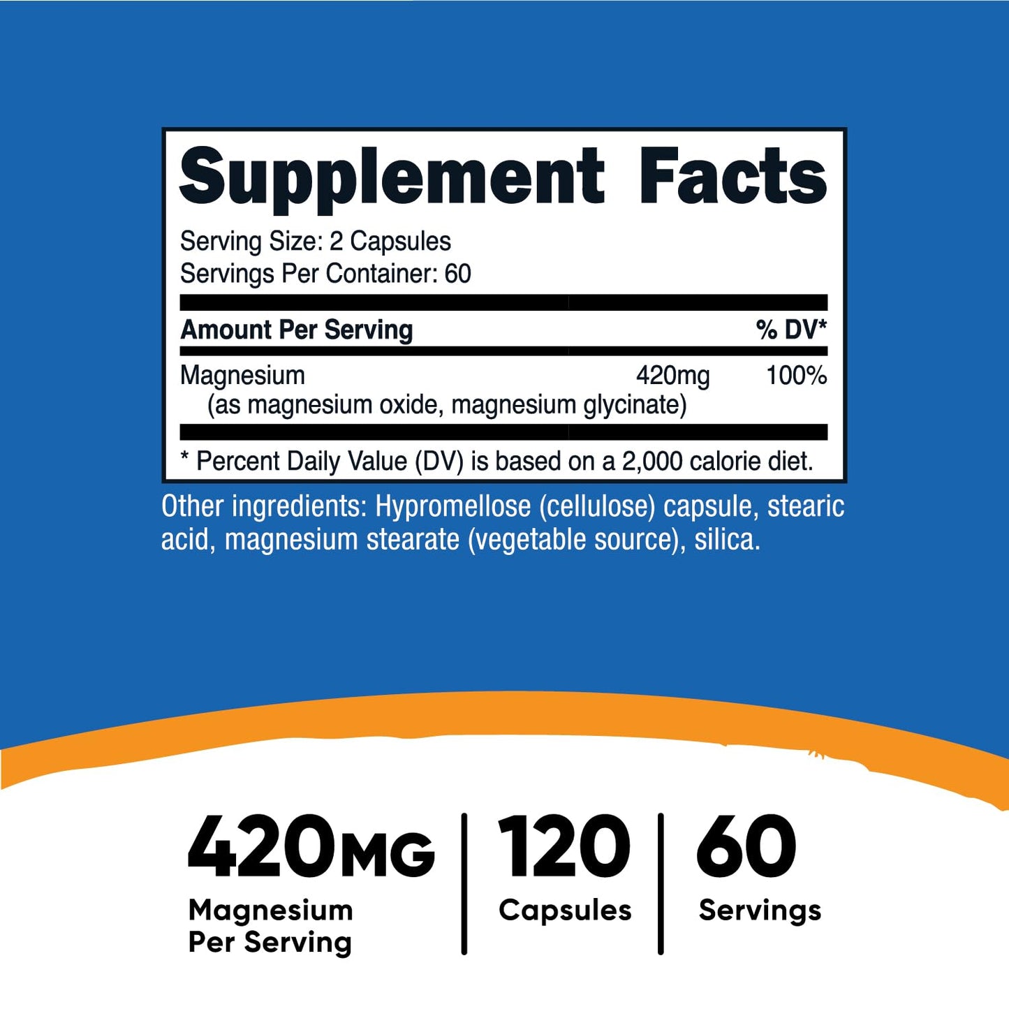 Nutricost Magnesium+ Extra Strength 420mg Capsules, 120 Count
