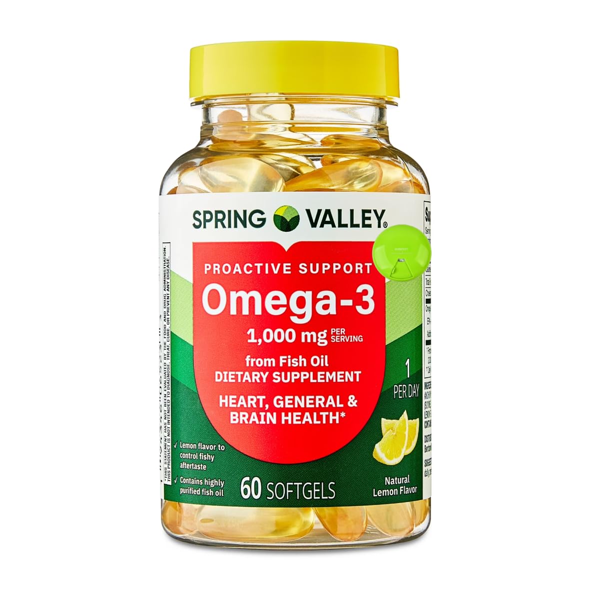 SUREFECT Proactive Support Omega-3 Fish Oil Dietary Supplement 1000 mg Softgel, 60 Count