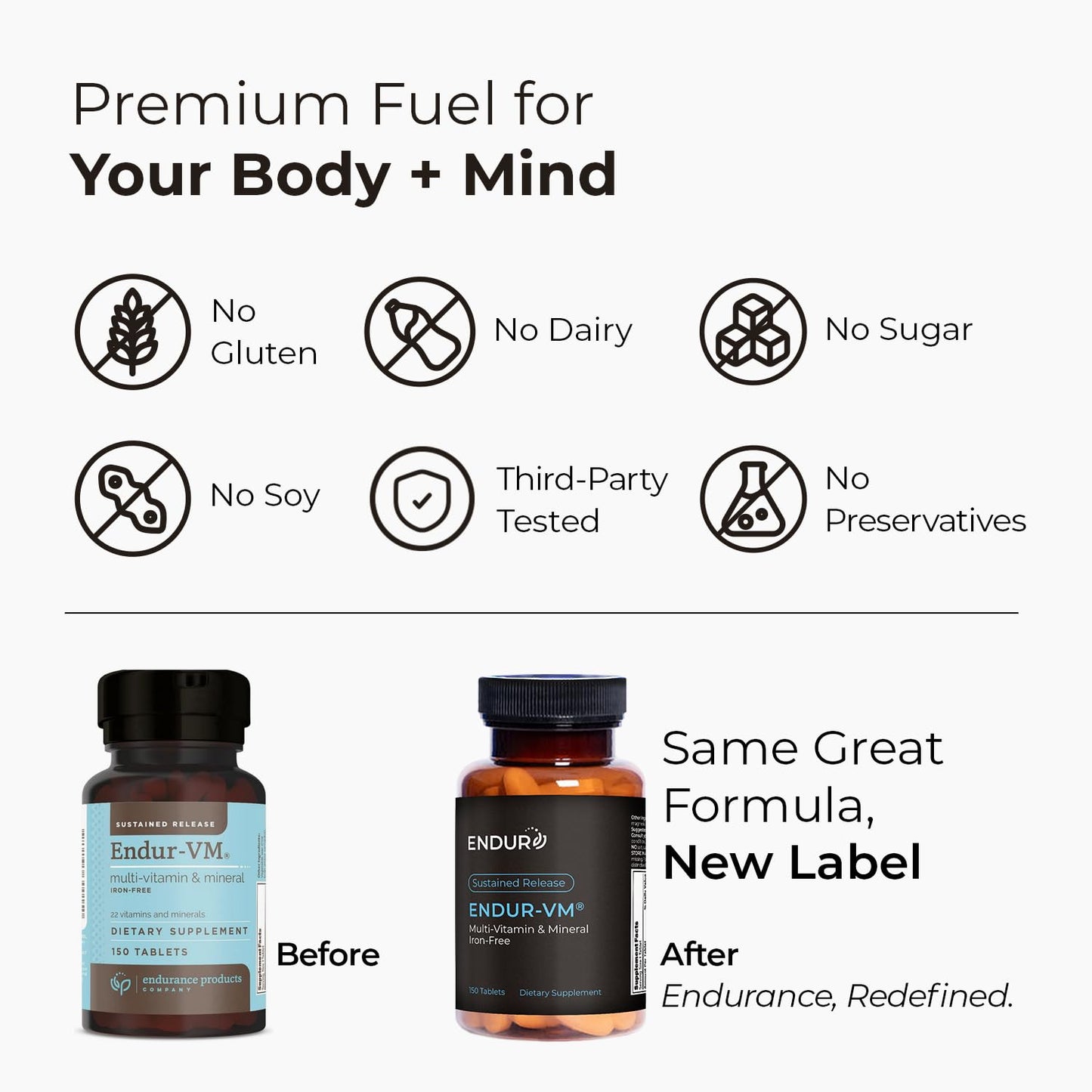 Endurance Products Endur-VM Multivitamin Vitamin A, C, D, E, B12 & Zinc (Without Iron) SR (Sustained Release) 22 Essential Nutrients to Support Overall Wellness for Men & Postmenopausal Women, Capsule, 150 Count