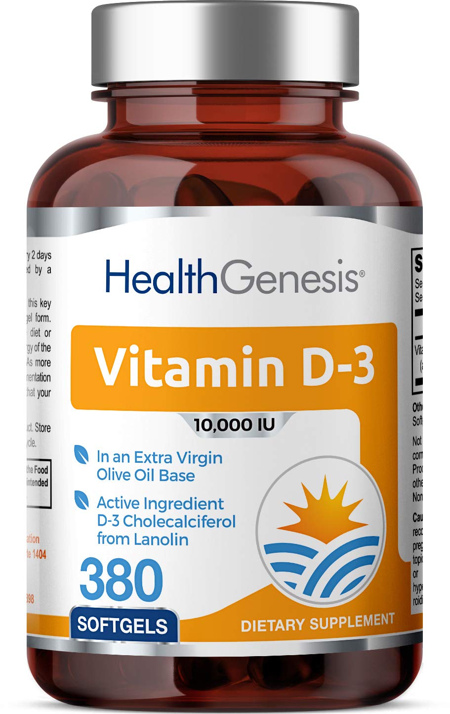 Health Genesis Vitamin D-3 10000 IU, 380 Softgels