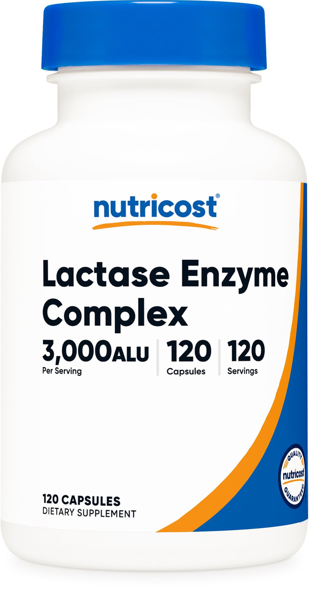 Nutricost Lactase Enzyme Complex 3,000 FCC ALU Capsule, 120 Capsules