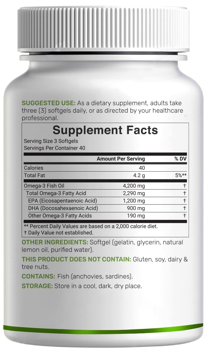 DEAL SUPPLEMENT Omega-3 Fish Oil Softgels 120 Count