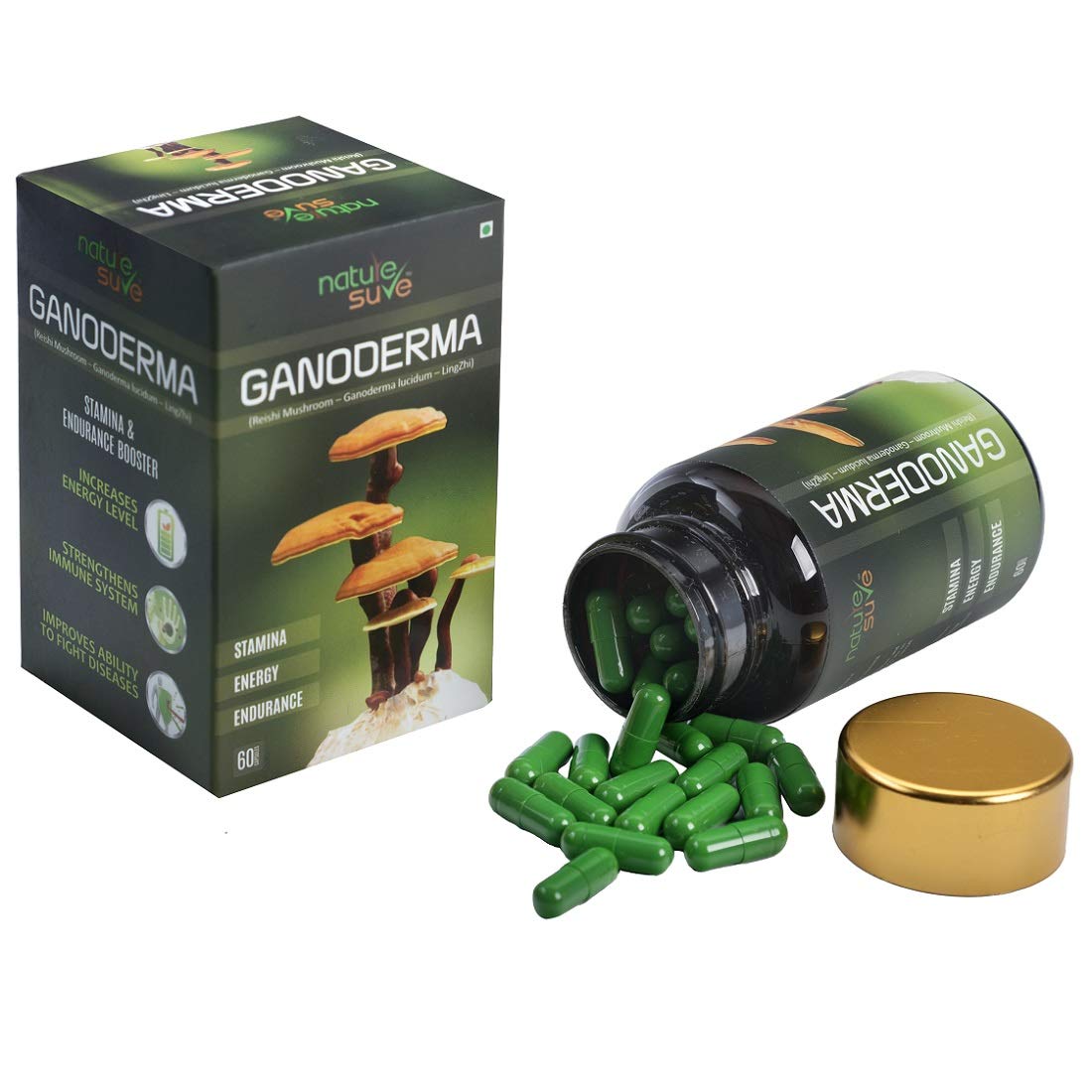 Nature Sure Ganoderma Capsules for Men & Women, 60 Capsules