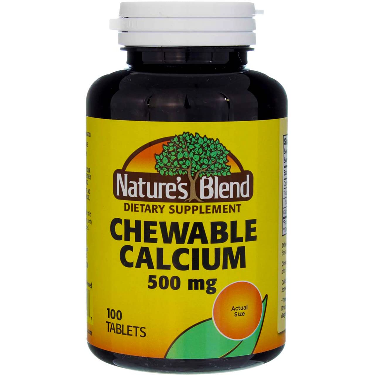 Nature's Blend Calcium Chewable Bavarian Cream 500 mg, 100 Tablets