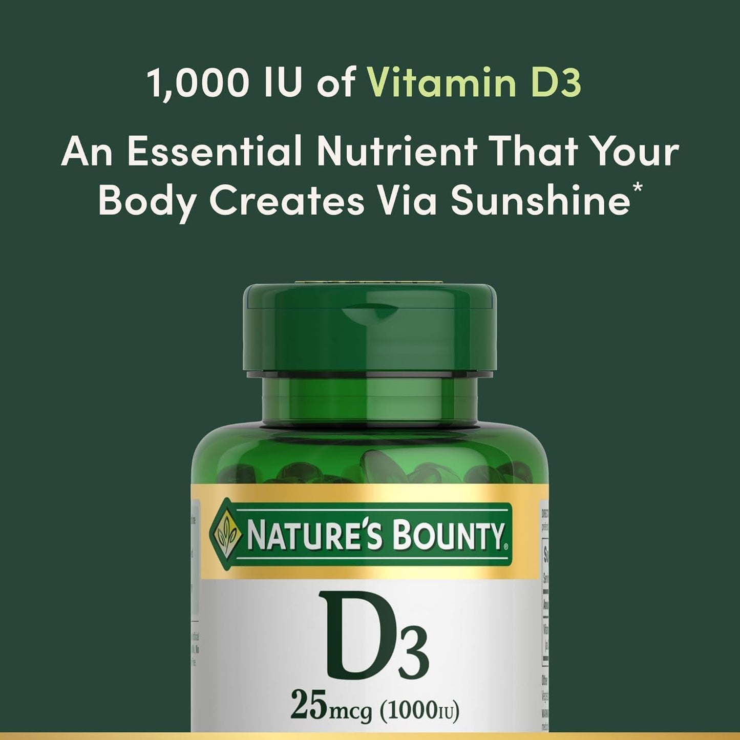 Nature's Bounty Vitamin D3 1000 IU Immune Health Softgels 120