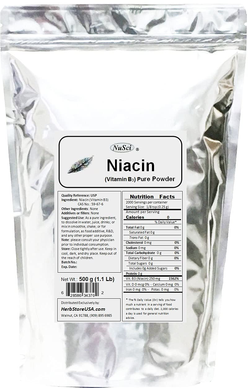 NuSci Niacin Vitamin B3 Pure Powder 35.274 oz