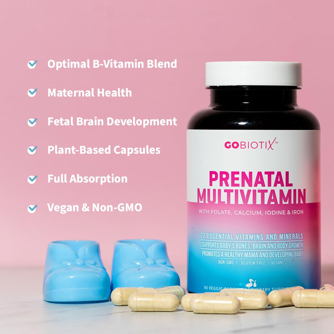 GOBIOTIX Prenatal Vitamins for Women, 90 Capsules