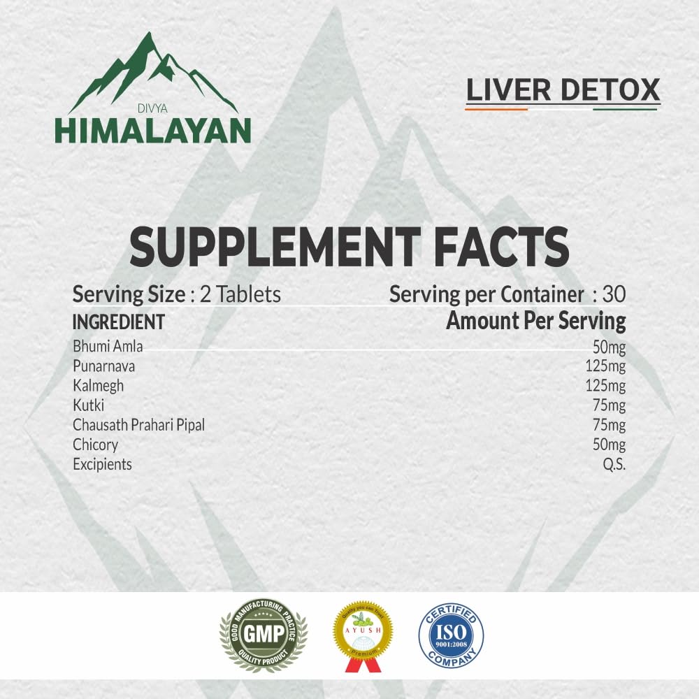 Divya Himalayan Liver Detox & Liver Support Supplement Tablet 60 Count