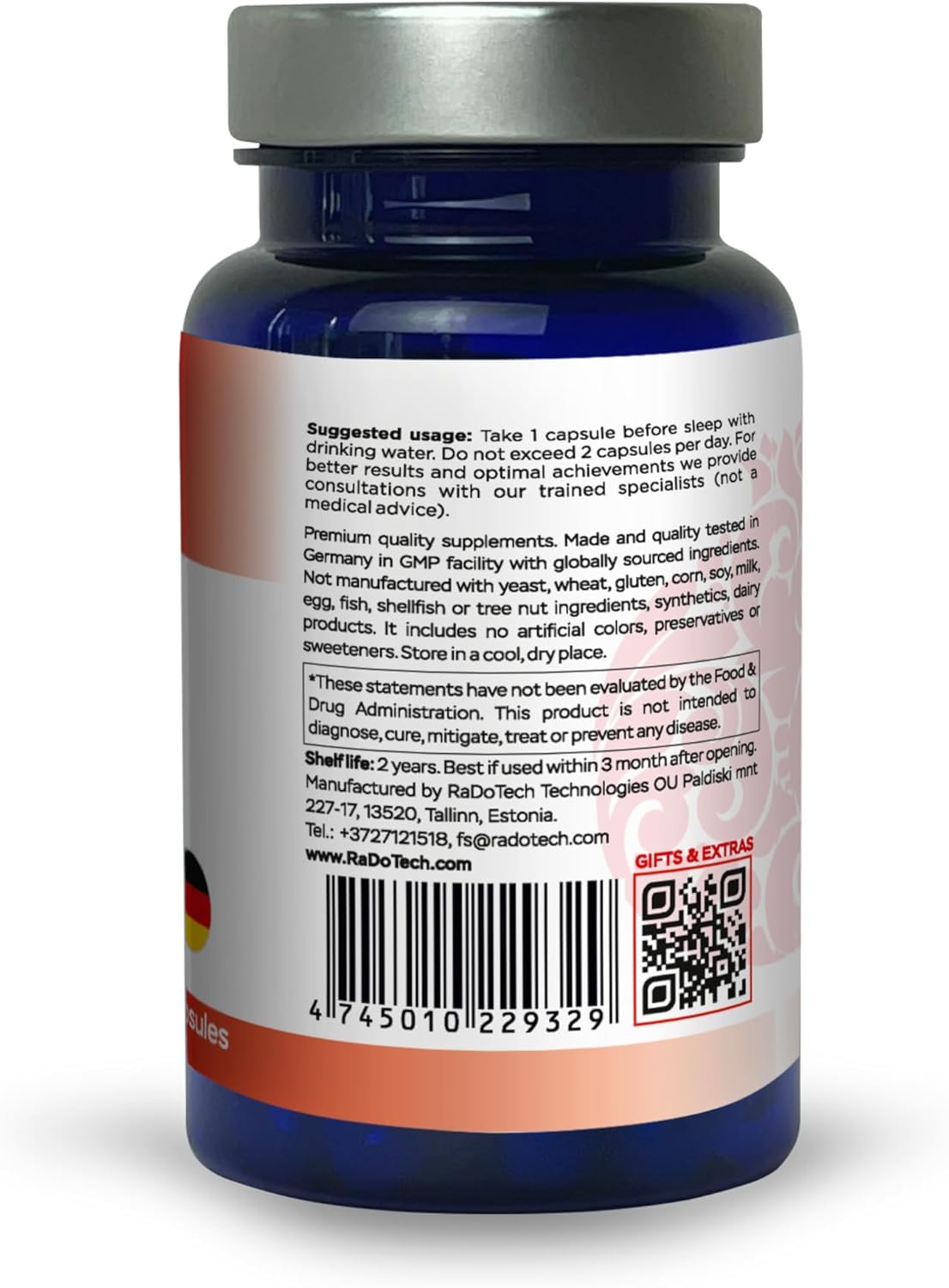 RaDoTech VeinoTune Varicose Veins Reducer for Legs Support, Reduces Swelling, Horse Chestnut 300 mg, 180 Capsules