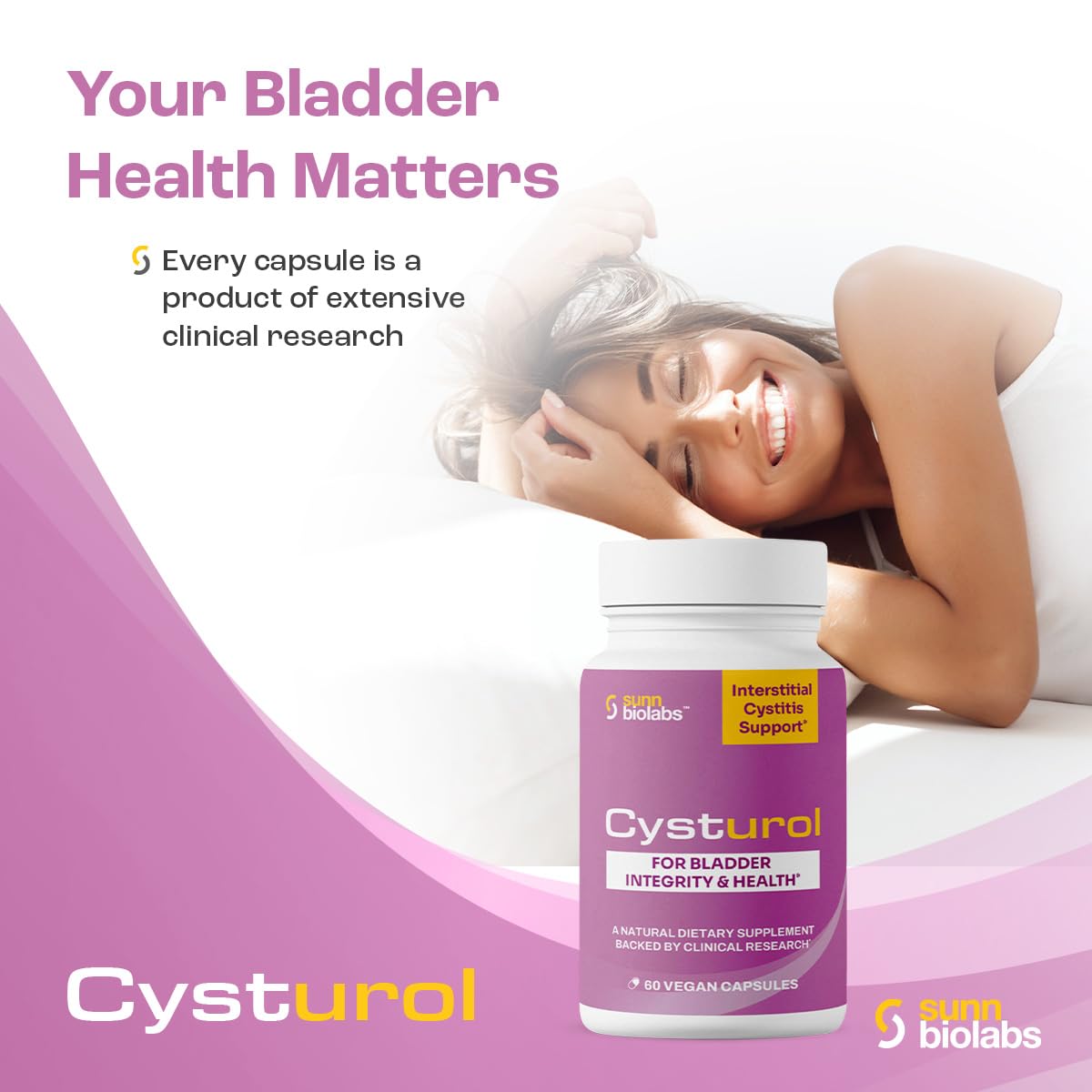 SUNN BIOLABS CYSTUROL Bladder Support Supplement Capsule, 60 Count