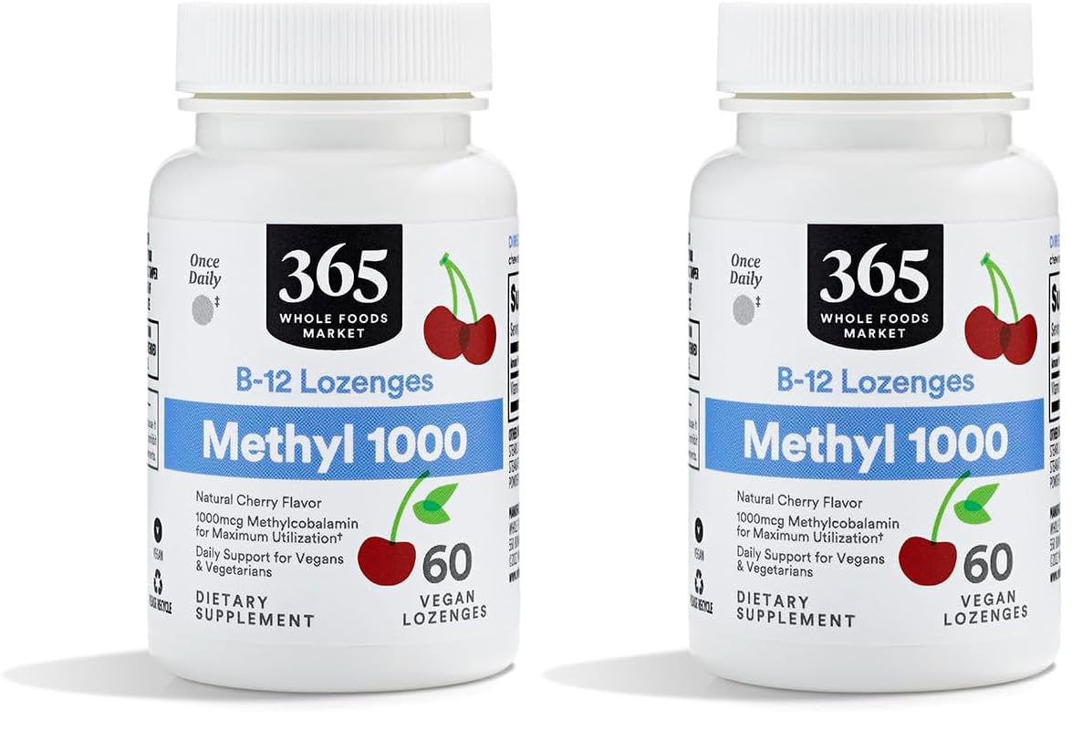 365 by Whole Foods Market Methyl B-12 Lozenges 1000mcg Cherry Flavor, 120 Lozenges