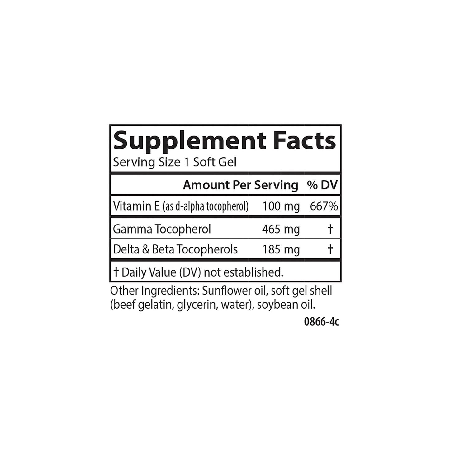 Carlson Gamma E-Gems Gamma Tocopherol 465 mg 60 Softgels