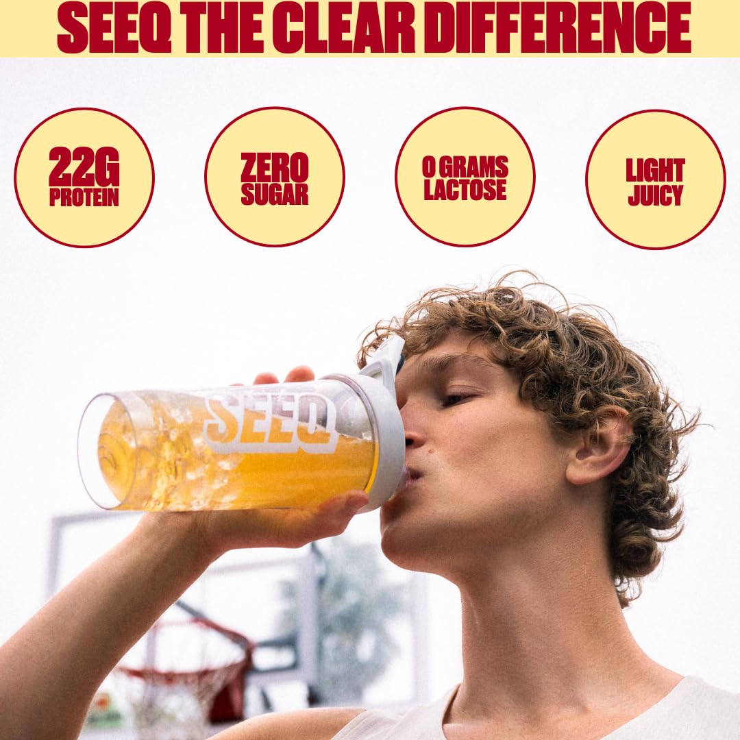 SEEQ Clear Protein Powder Strawberry Lemonade, 22 Servings