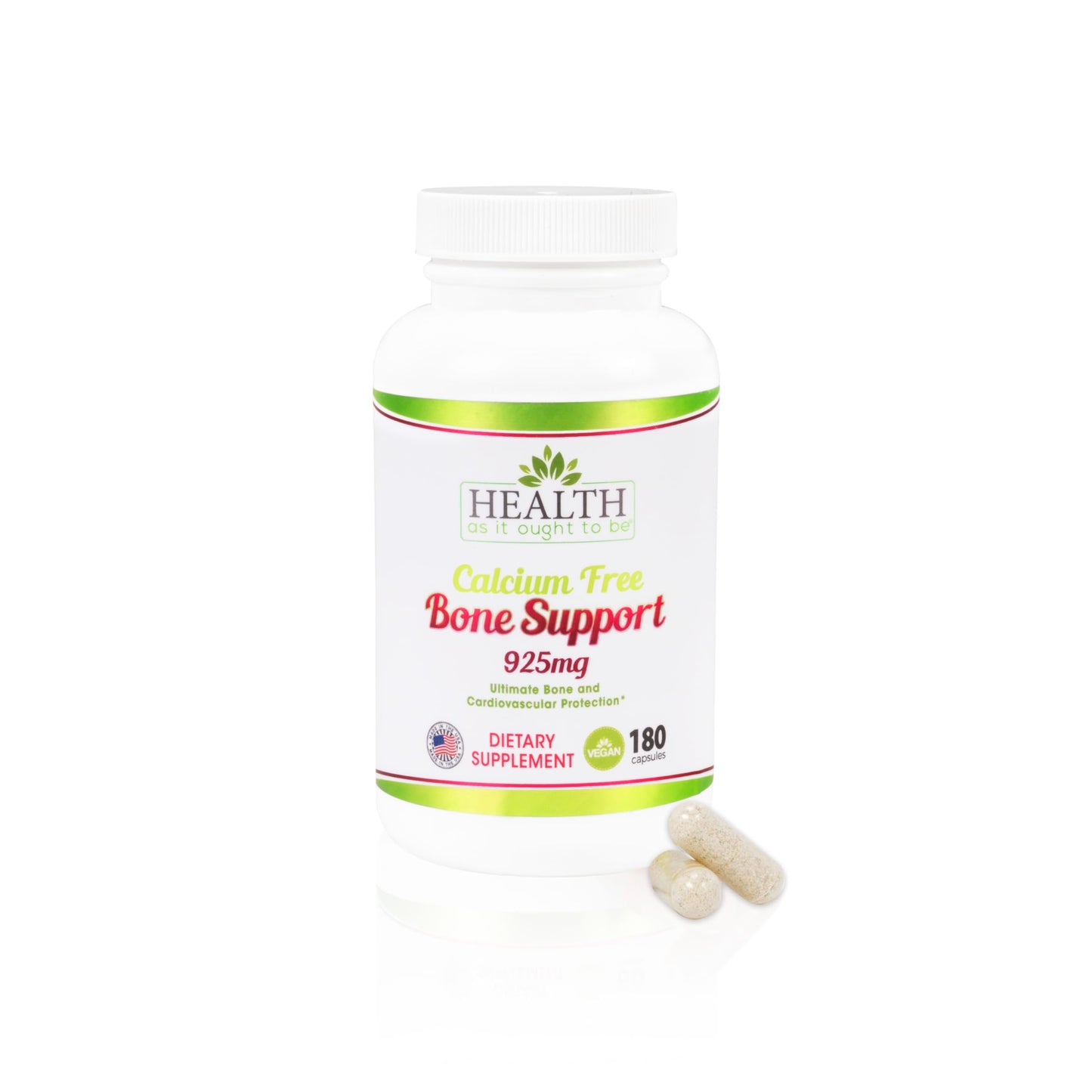 Health As It Ought To Be Calcium Free Bone Support Supplement 180 Capsules