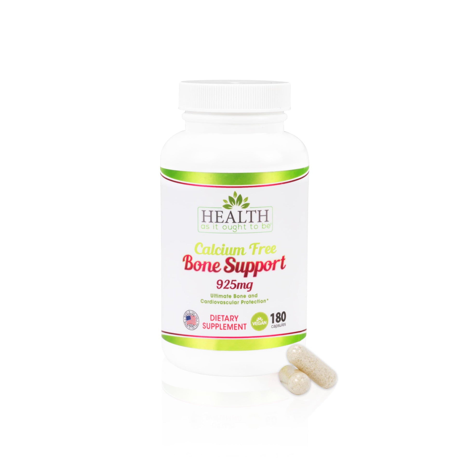 Health As It Ought To Be Calcium Free Bone Support Supplement 180 Capsules
