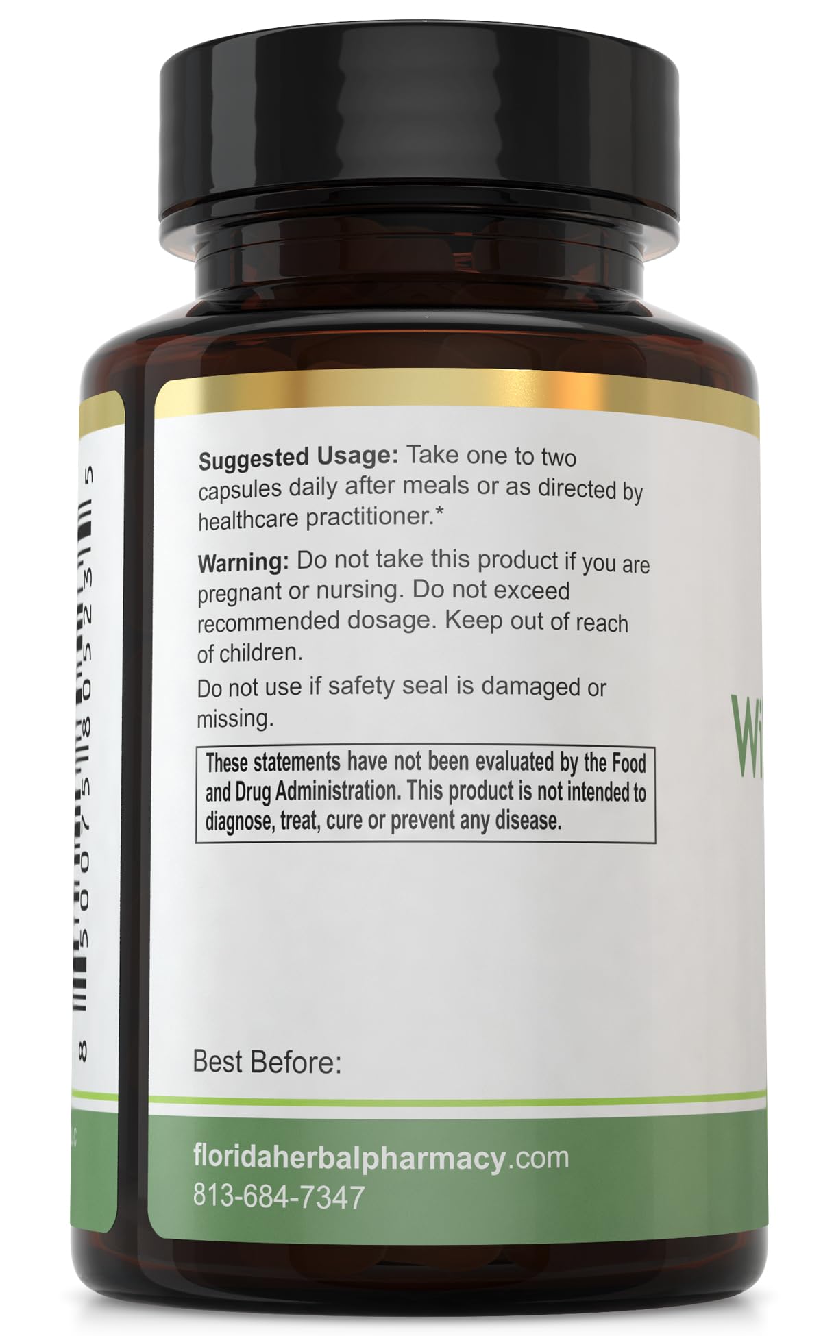 Florida Herbal Pharmacy Wild Lettuce Leaf Extract Supplement Capsules 120 Capsules