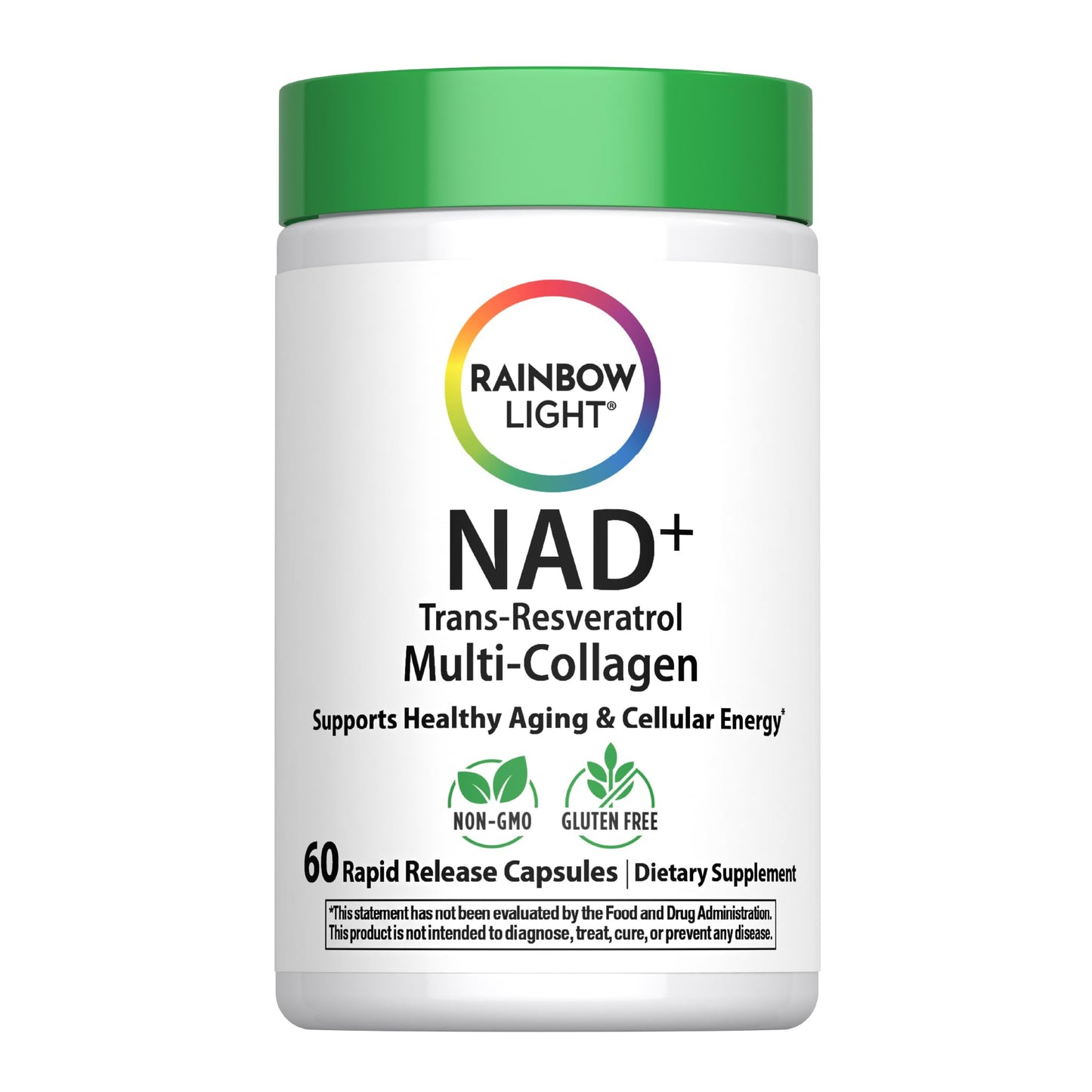Rainbow Light NAD + Trans-Resveratrol Multi Collagen 60 Capsules