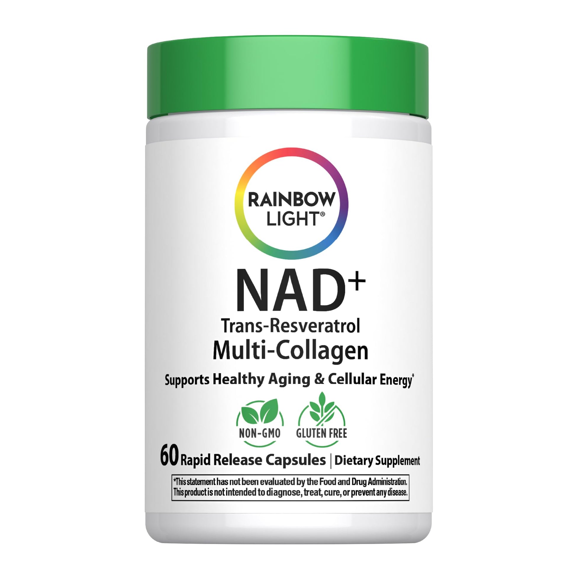 Rainbow Light NAD + Trans-Resveratrol Multi Collagen 60 Capsules