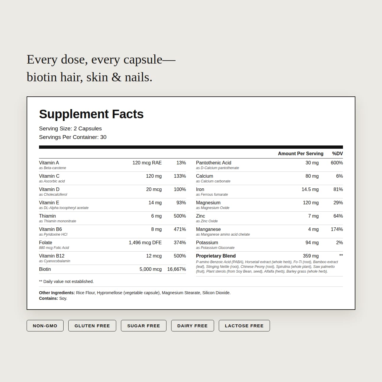 Dear Apothecary Follicle Max Hair Growth Supplement for Men & Women 60 Capsules