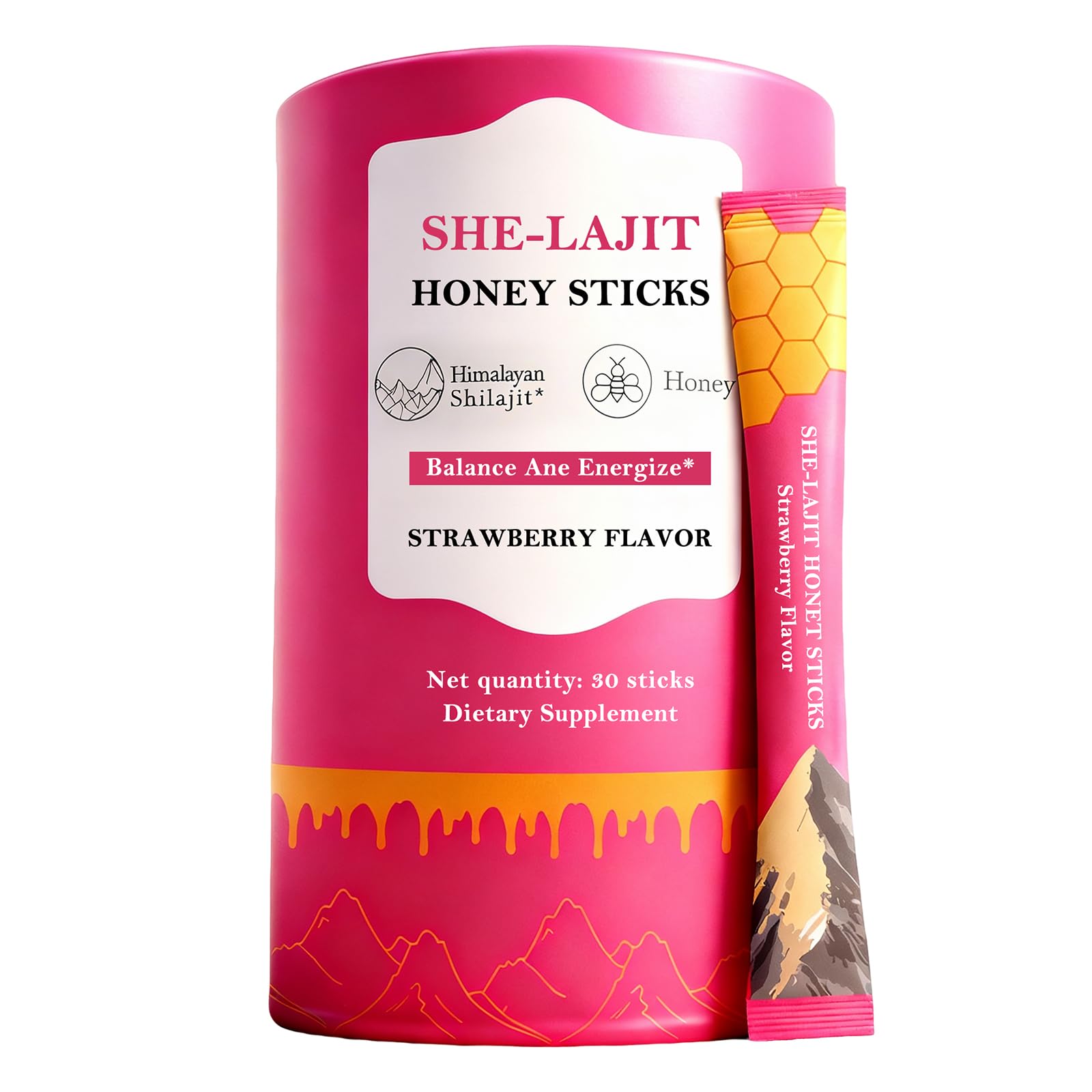 Glabrskise Shilajit Honey Sticks for Women with Shatavari & Saffron, 75%+ Fulvic Acid, 85+ Trace Minerals Gummies, 30 Count