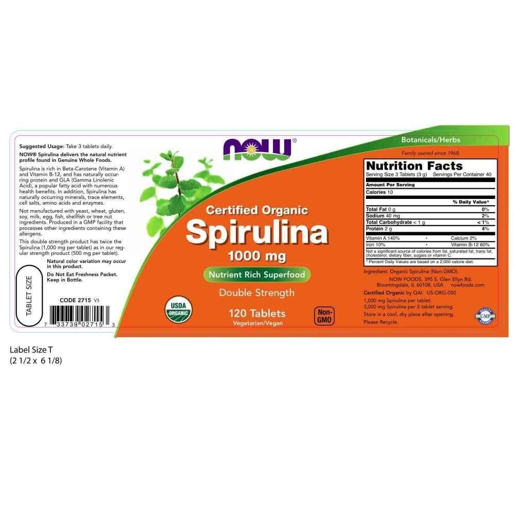 NOW Foods Spirulina Tablets 120-Count