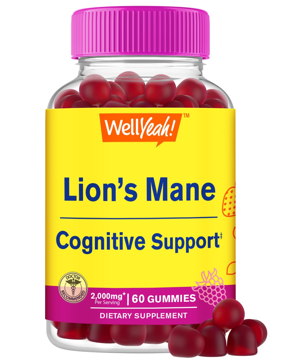 WellYeah Lions Mane Gummies Gummy 60 Count