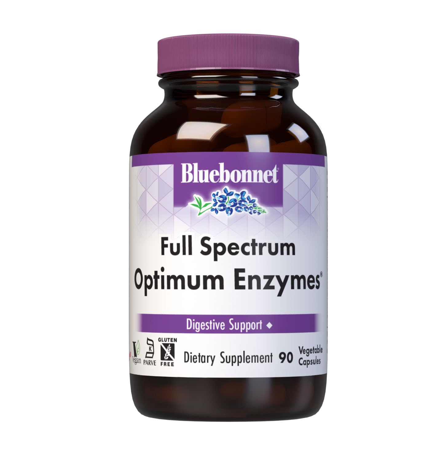 BlueBonnet Full Spectrum Optimum Enzymes Vegetarian Capsules, 90 Count