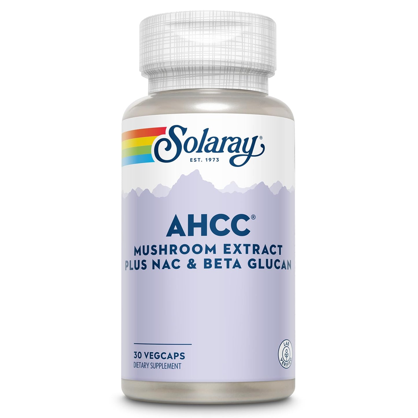 SOLARAY AHCC Mushroom Complex with NAC and Beta Glucan Capsule, 30 Count