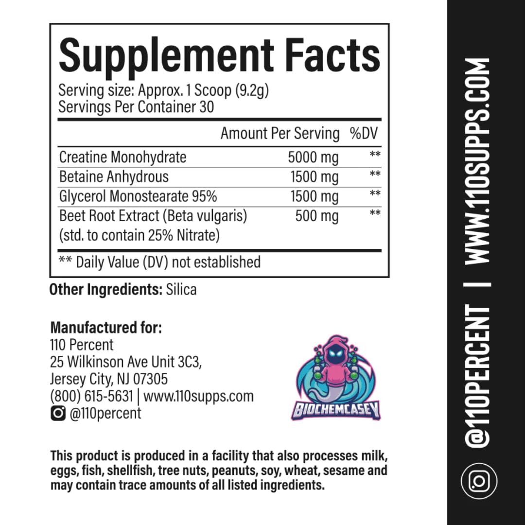 110 Percent Creatine Plus Powder, 9.74 Ounce