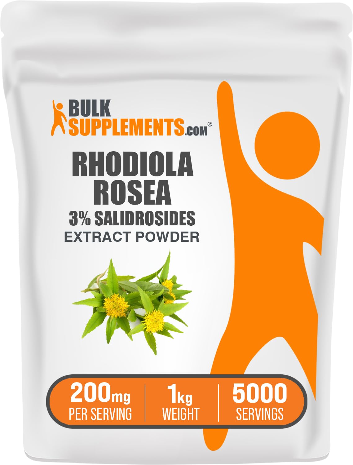 BulkSupplements Rhodiola Extract Powder - 3% Salidrosides, Rhodiola Rosea Extract - Herbal Supplement, Gluten Free, 200mg per Serving, 35.27 oz