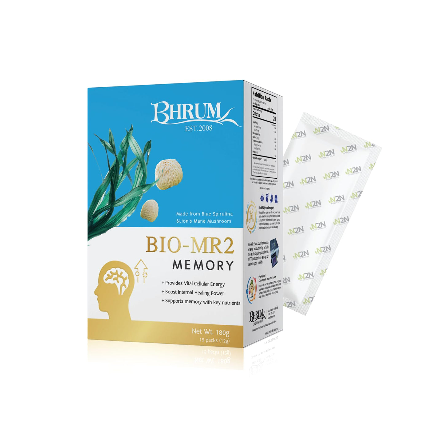 Bhrum Bio-MR2 Memory 180g Mushroom Healthy Drink Powder 6.3 Ounces