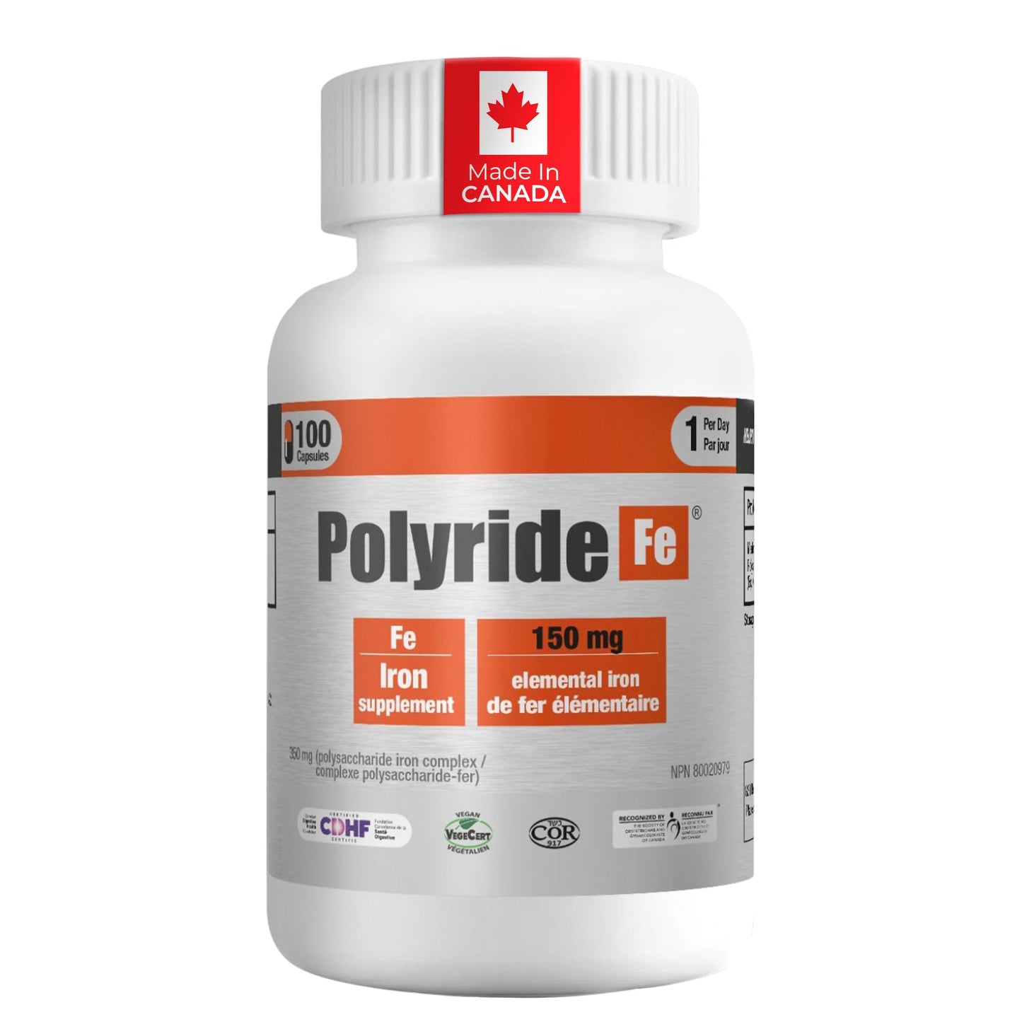 POLYRIDE FE Vegan Iron Supplement Capsule 1 Count