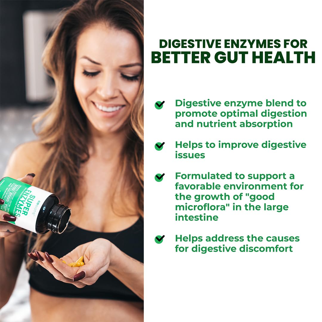 GOBIOTIX GoBiotix Digestive Enzymes Supplement with Prebiotics and Probiotics, 60 Capsules