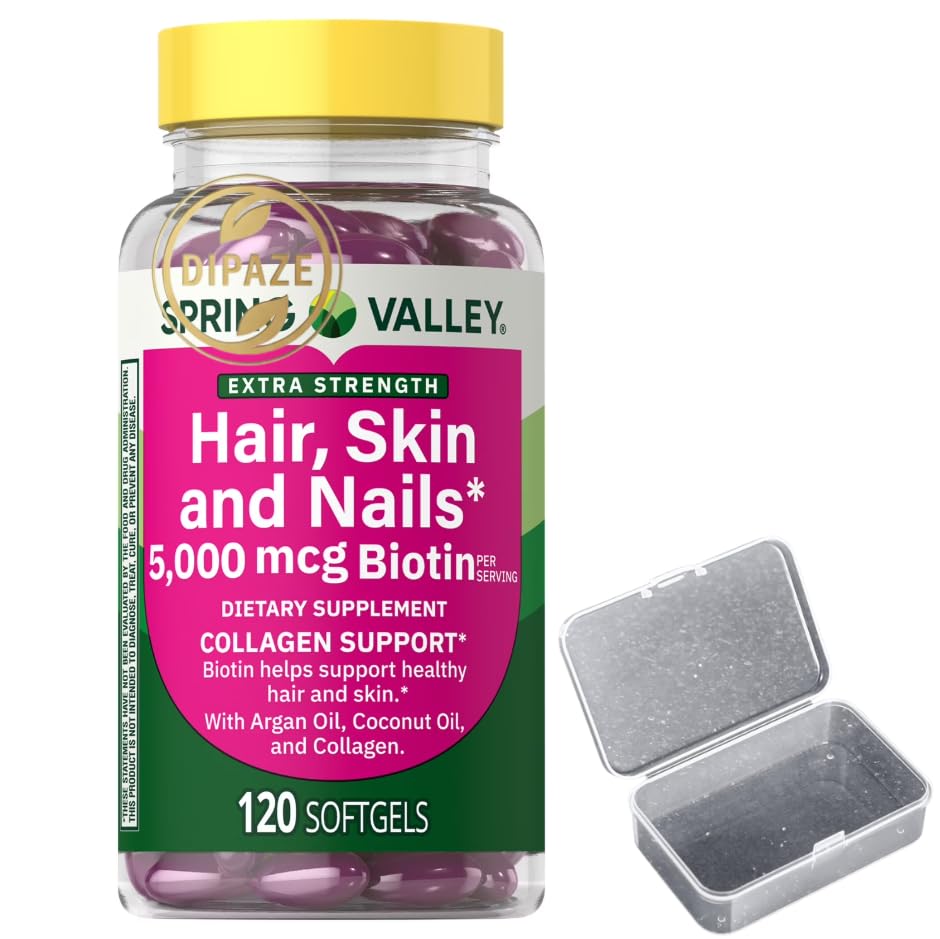 Generic Hair, Skin & Nails Dietary Supplement Biotin 5000 mcg Capsules, 120 Count
