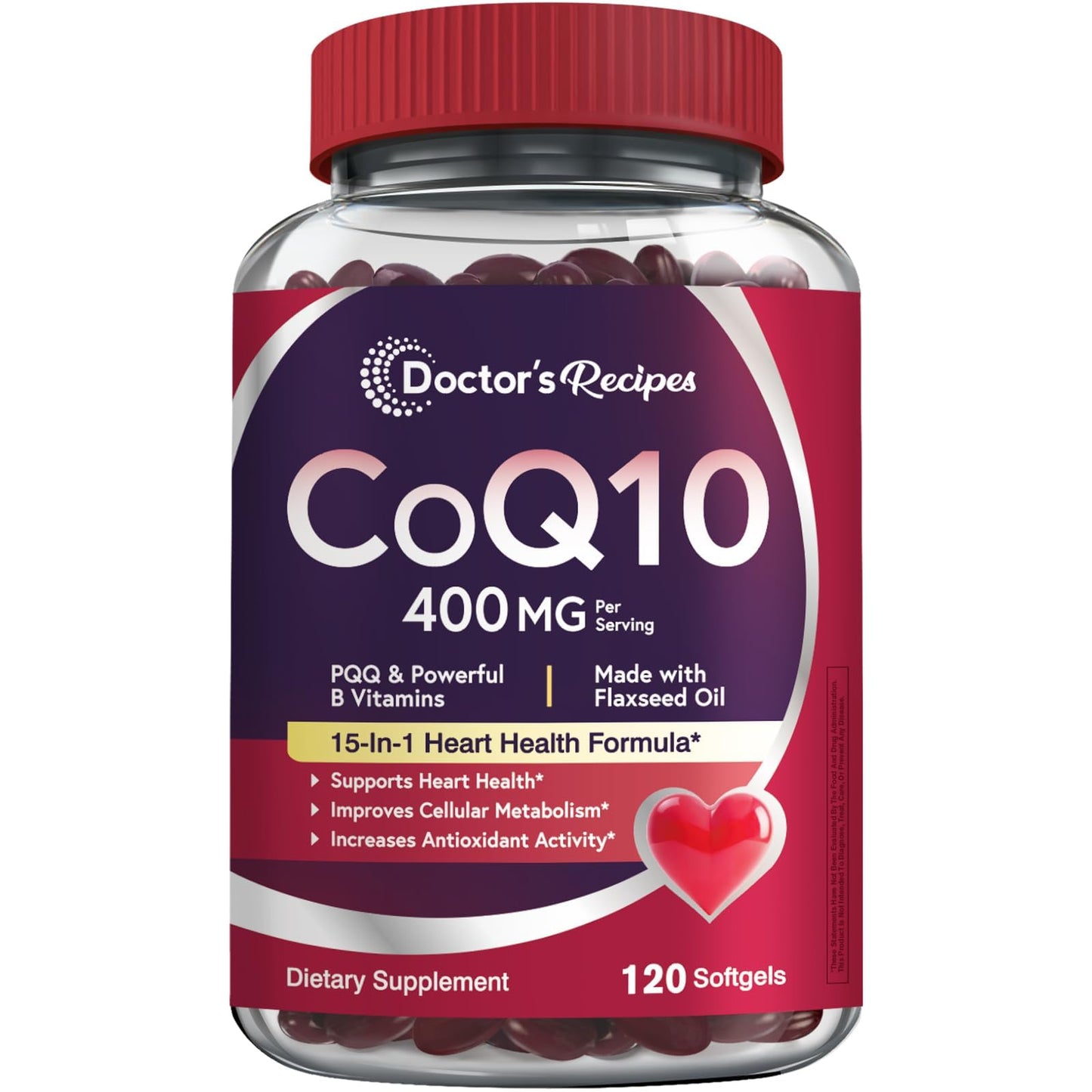Doctor's Recipes CoQ10 400mg Softgels, 120 Count