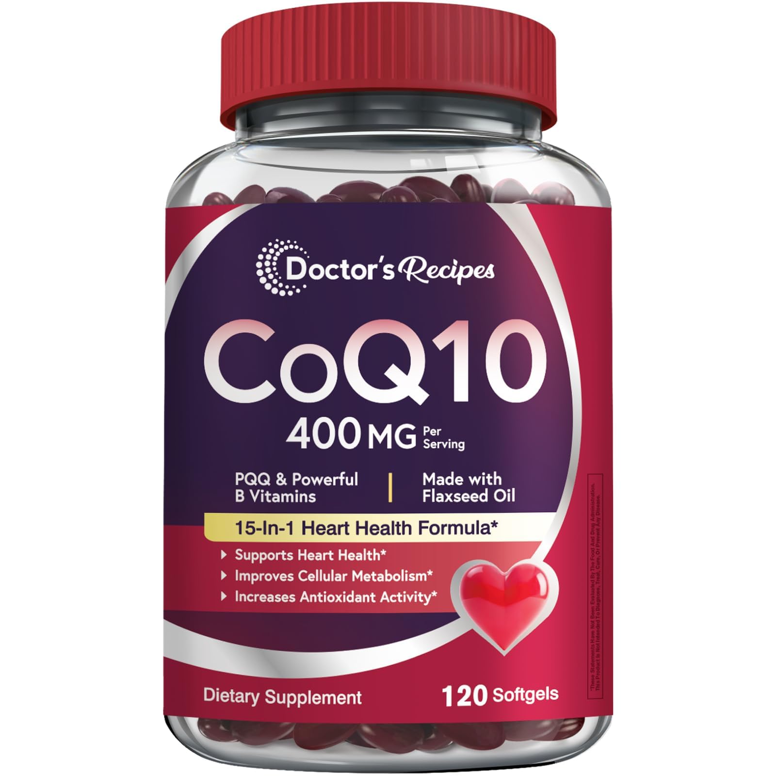 Doctor's Recipes CoQ10 400mg Softgels, 120 Count
