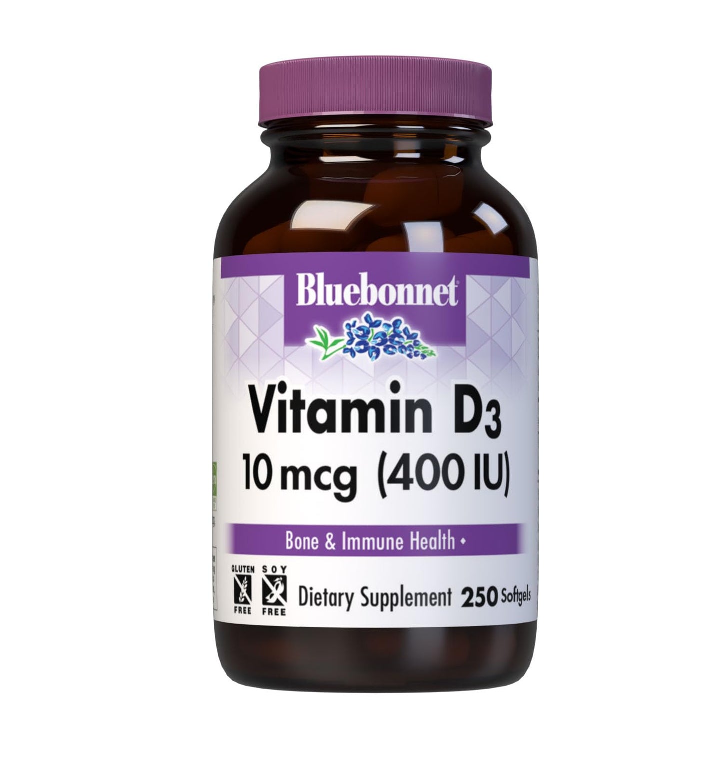 BlueBonnet Vitamin D3 400 IU Softgel, 250 Count