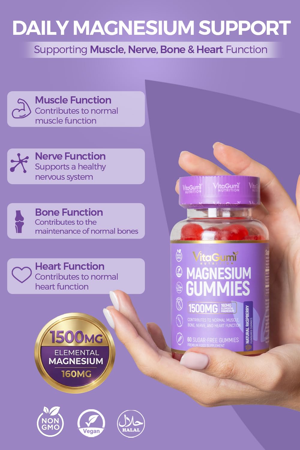 VitaGumi Nutrition Magnesium Gummies Gummy 60 Gummies