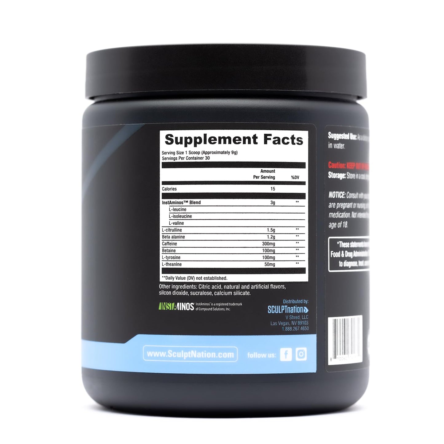 Sculpt Nation PreWorkout with Amino Acids Powder, 30 Servings