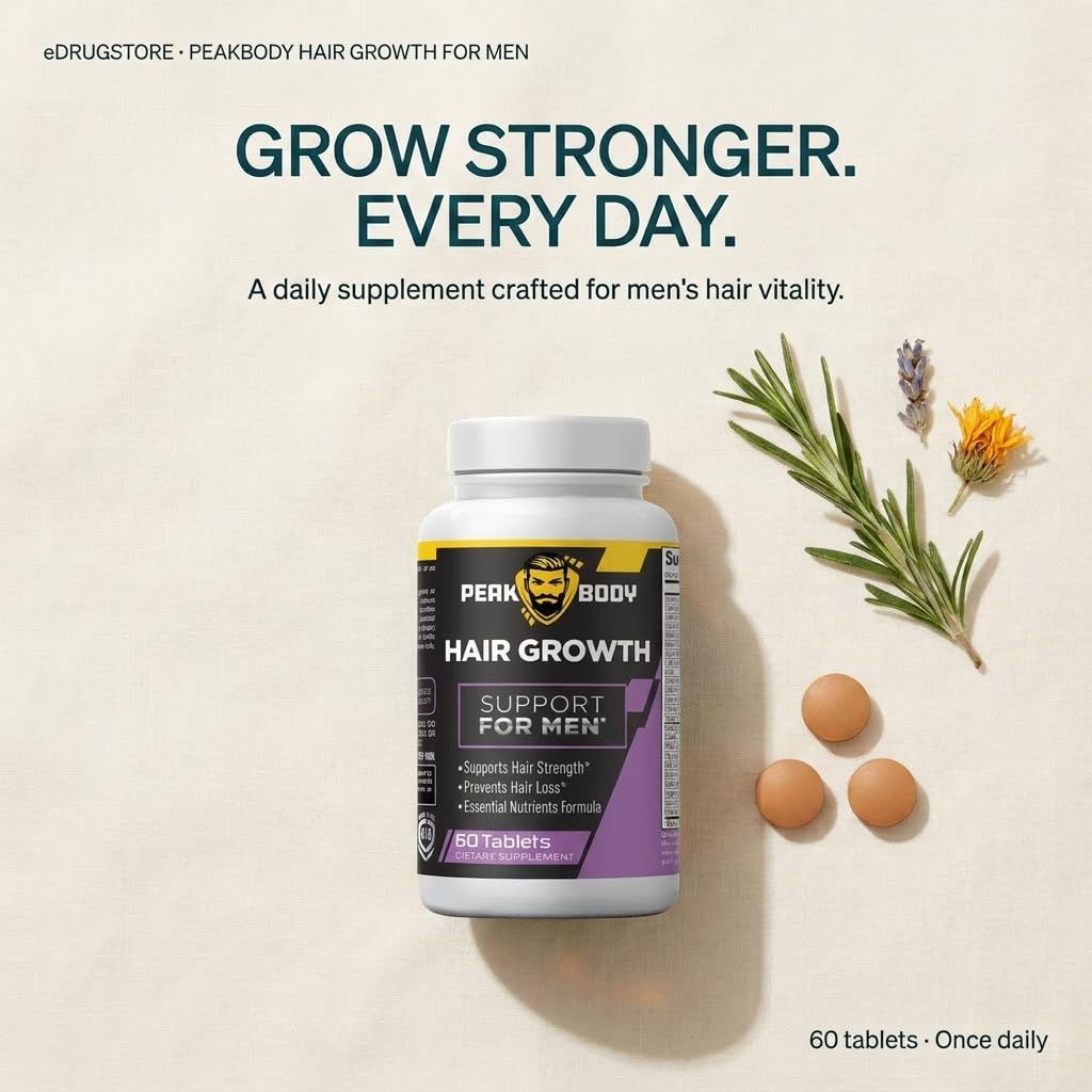 Peak Body Hair Growth Support for Men 60 Tablets