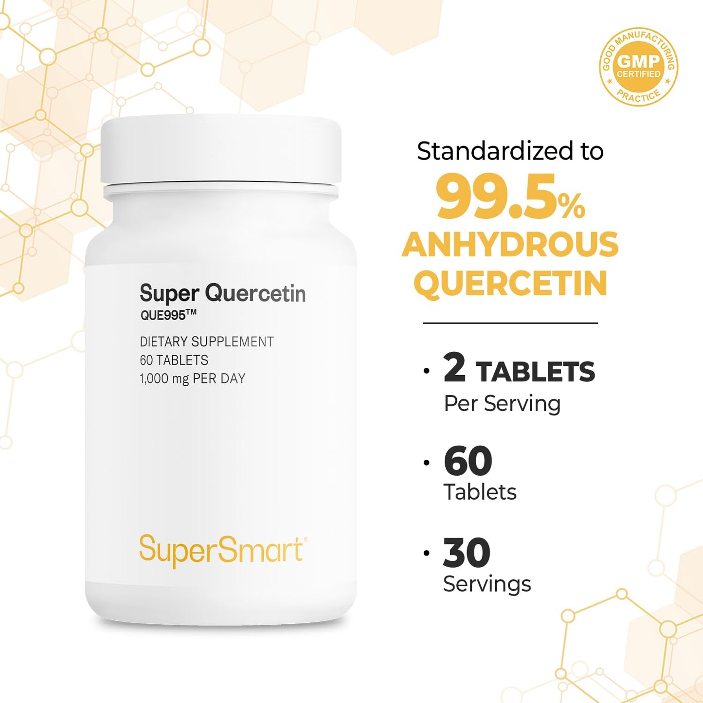 Supersmart Super Quercetin 1000mg per Day Tablet, 60 Count